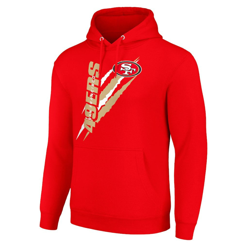 San Francisco 49ers Starter Unisex Color Scratch Fleece Pullover Hoodie Scarlet - NFL