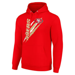 San Francisco 49ers Starter Unisex Color Scratch Fleece Pullover Hoodie Scarlet - NFL