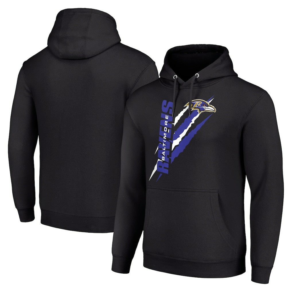 Baltimore Ravens Starter Unisex Color Scratch Fleece Pullover Hoodie Black - NFL