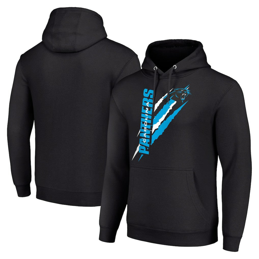 Carolina Panthers Starter Unisex Color Scratch Fleece Pullover Hoodie Black - NFL