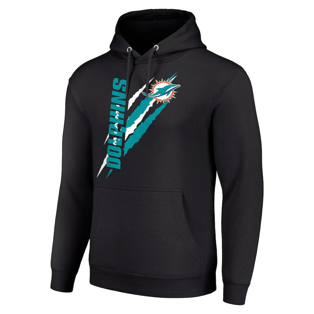 Miami Dolphins Starter Unisex Color Scratch Fleece Pullover Hoodie Black - NFL