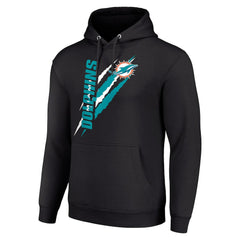 Miami Dolphins Starter Unisex Color Scratch Fleece Pullover Hoodie Black - NFL
