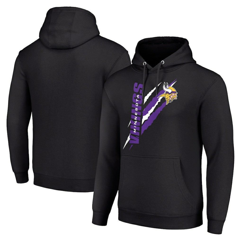 Minnesota Vikings Starter Unisex Color Scratch Fleece Pullover Hoodie Black - NFL