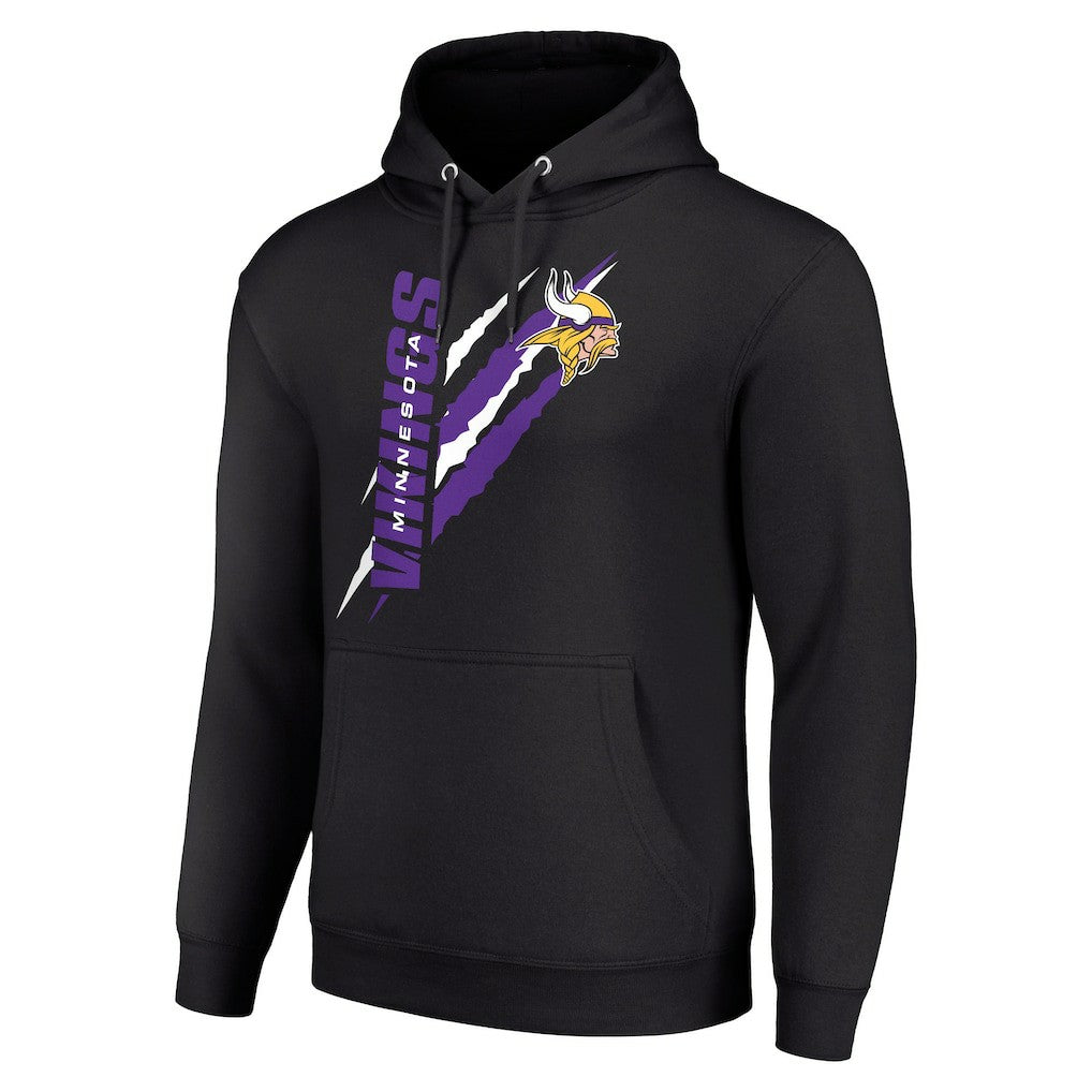 Minnesota Vikings Starter Unisex Color Scratch Fleece Pullover Hoodie Black - NFL
