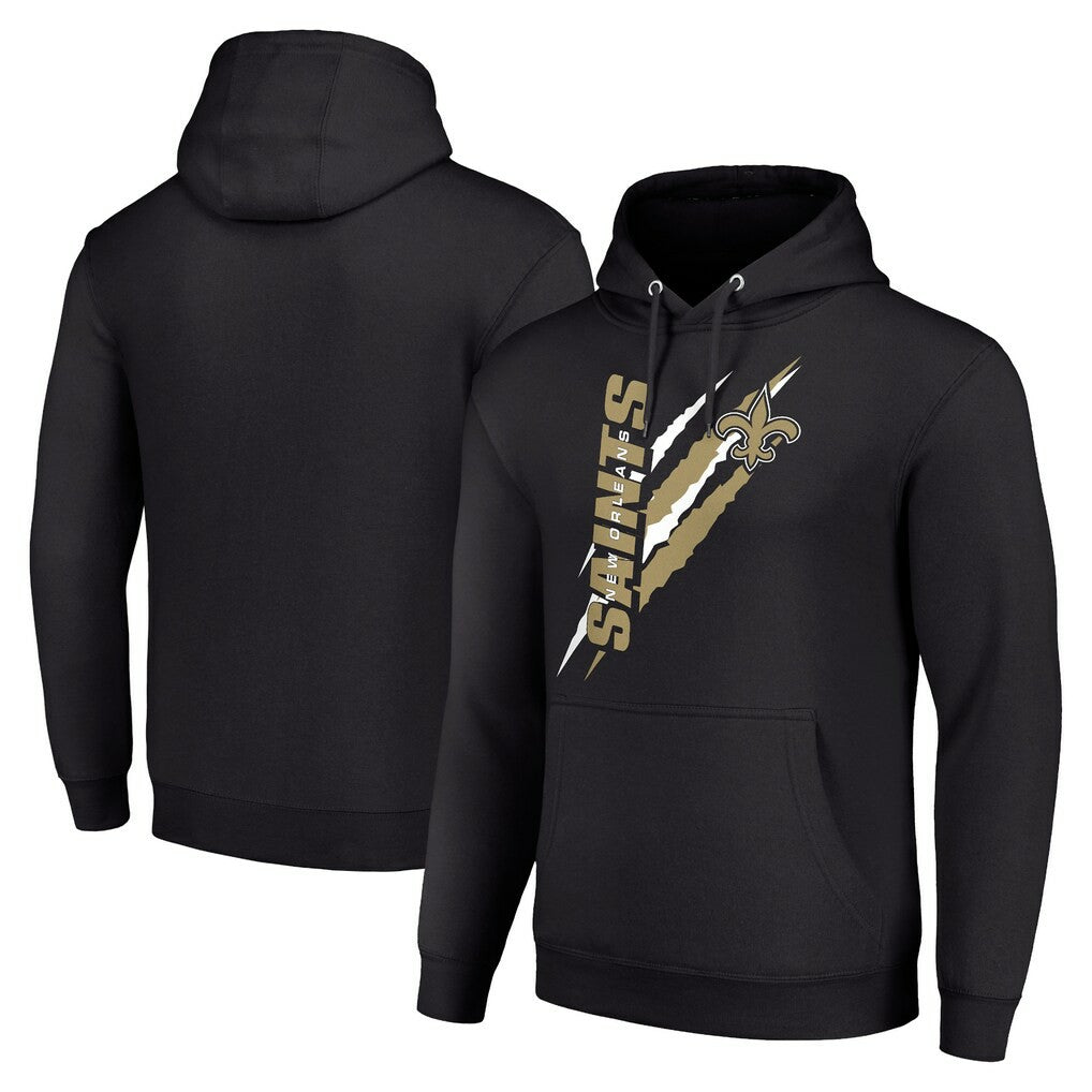 New Orleans Saints Starter Unisex Color Scratch Fleece Pullover Hoodie Black - NFL