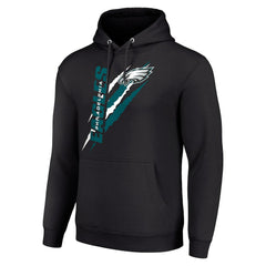 Philadelphia Eagles Starter Unisex Color Scratch Fleece Pullover Hoodie Black - NFL