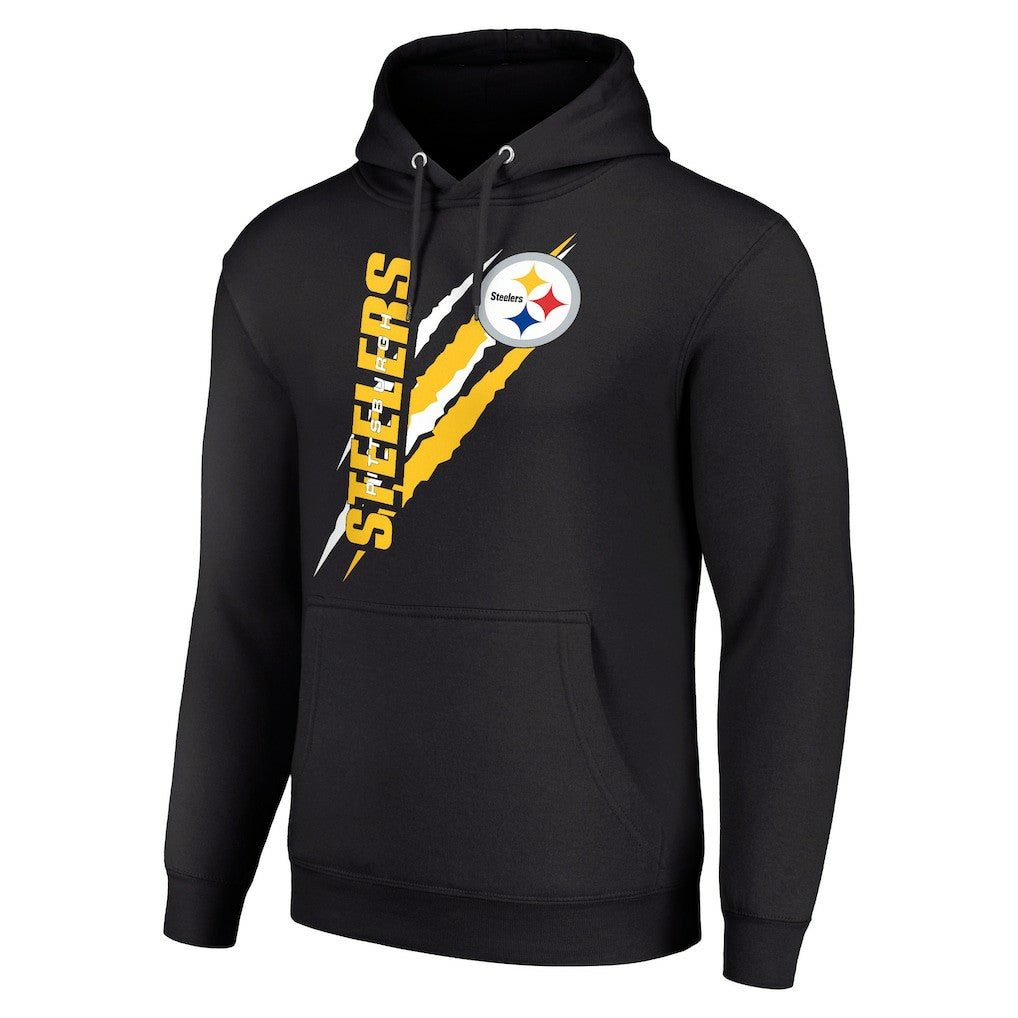 Pittsburgh Steelers Starter Unisex Color Scratch Fleece Pullover Hoodie Black - NFL