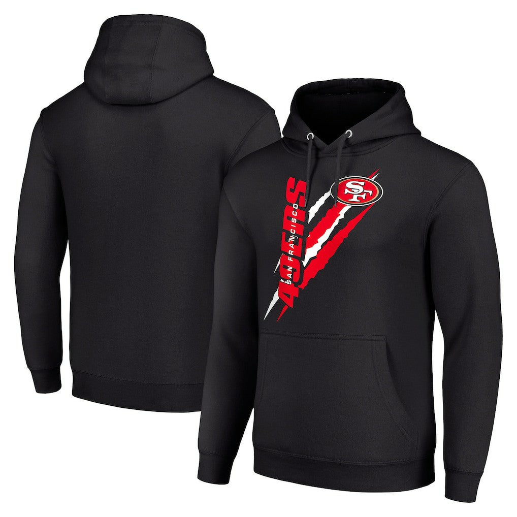 San Francisco 49ers Starter Unisex Color Scratch Fleece Pullover Hoodie Black - NFL