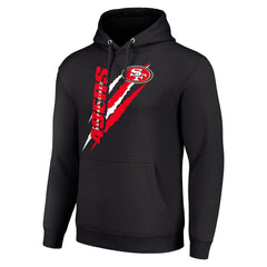 San Francisco 49ers Starter Unisex Color Scratch Fleece Pullover Hoodie Black - NFL