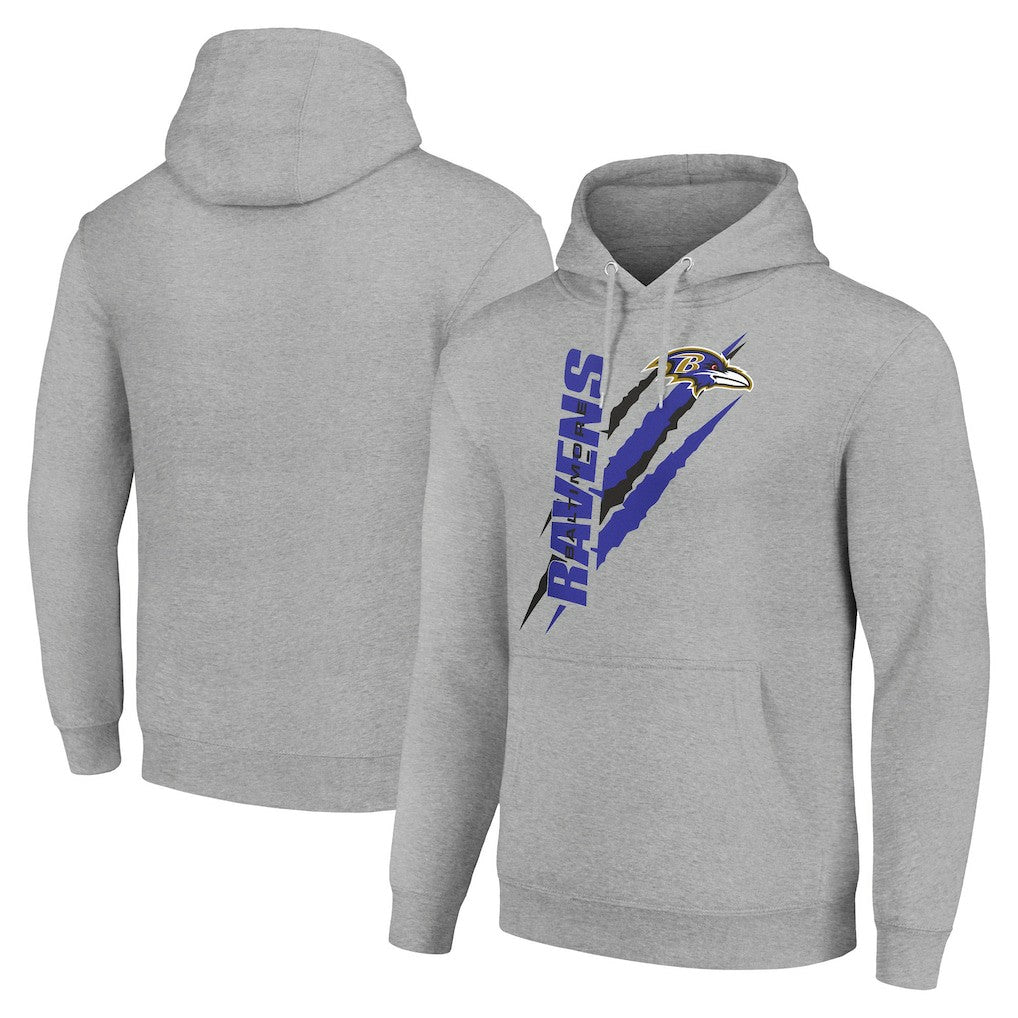Baltimore Ravens Starter Unisex Color Scratch Fleece Pullover Hoodie Heather Gray - NFL