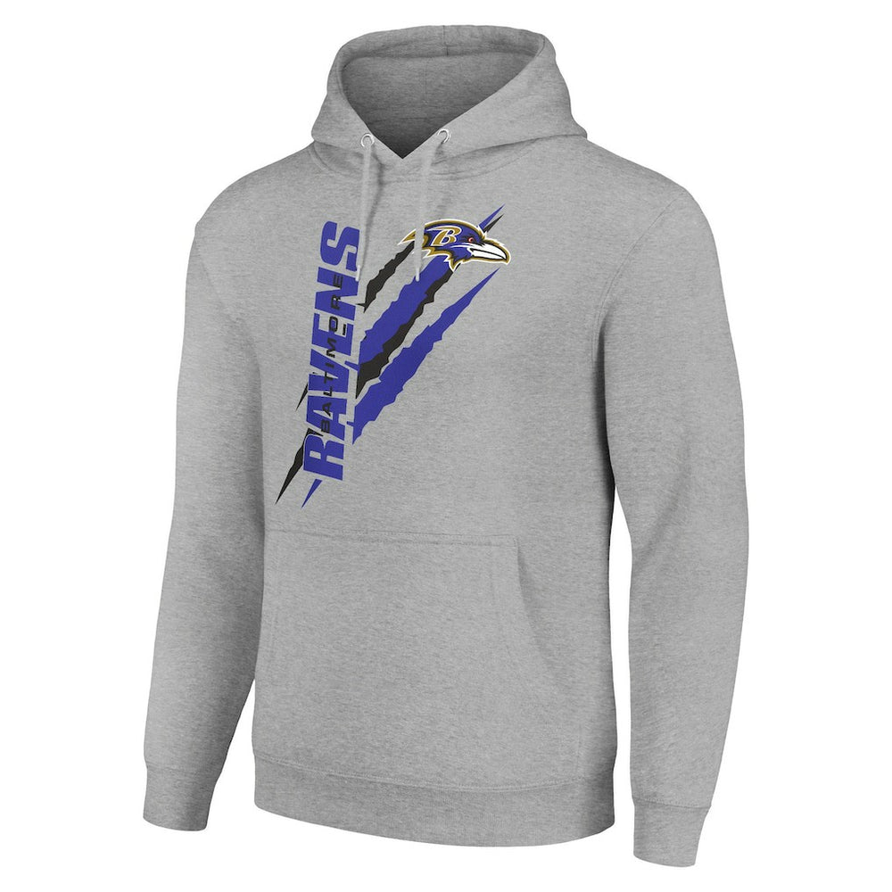 Baltimore Ravens Starter Unisex Color Scratch Fleece Pullover Hoodie Heather Gray - NFL