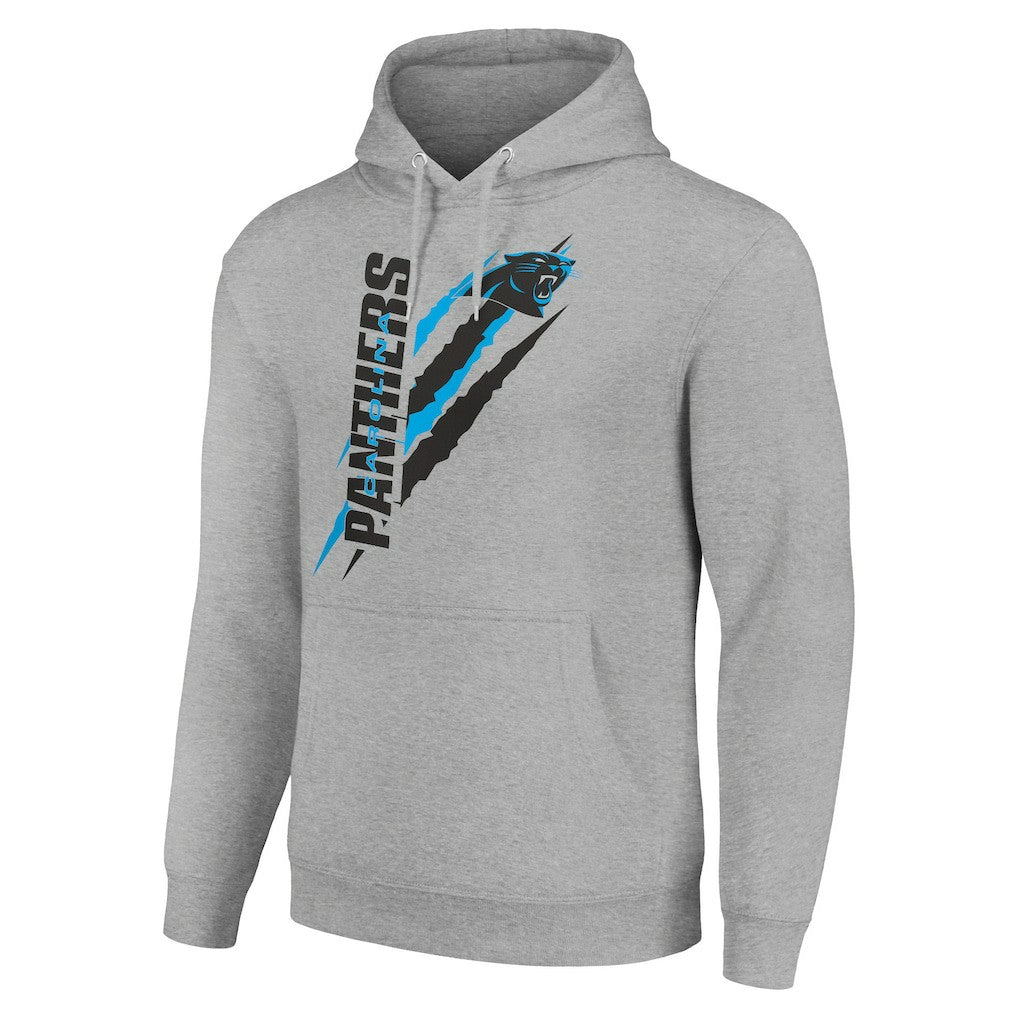 Carolina Panthers Starter Unisex Color Scratch Fleece Pullover Hoodie Heather Gray - NFL