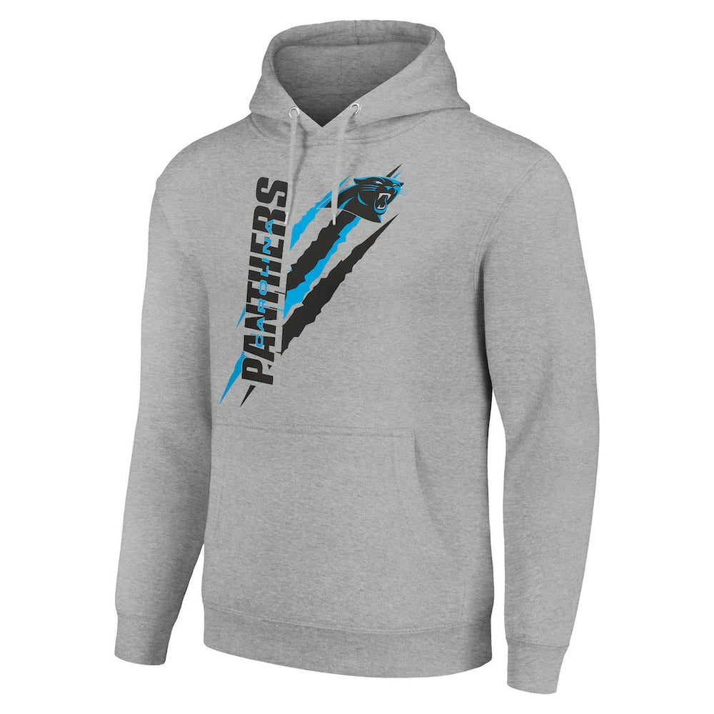 Carolina Panthers Starter Unisex Color Scratch Fleece Pullover Hoodie Heather Gray - NFL
