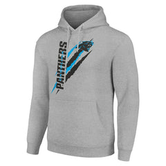 Carolina Panthers Starter Unisex Color Scratch Fleece Pullover Hoodie Heather Gray - NFL