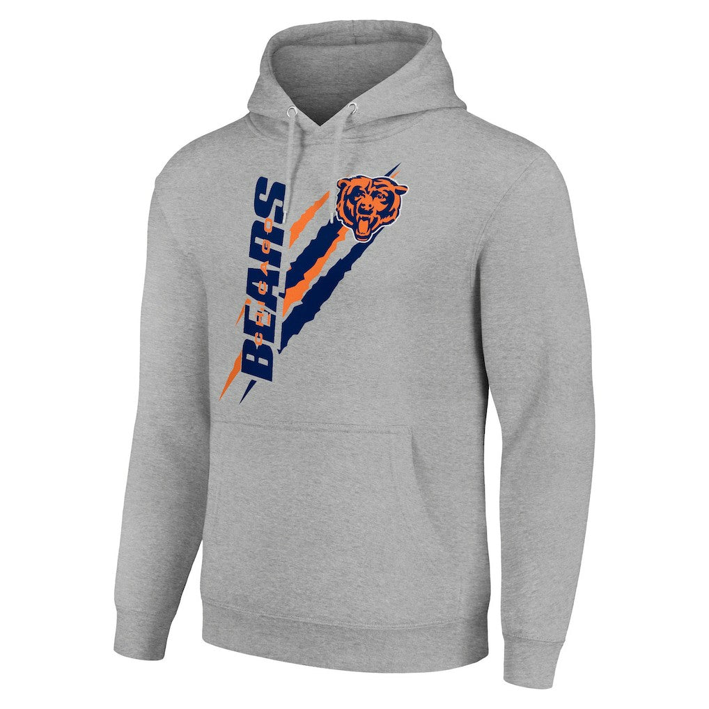 Chicago Bears Starter Unisex Color Scratch Fleece Pullover Hoodie Heather Gray - NFL