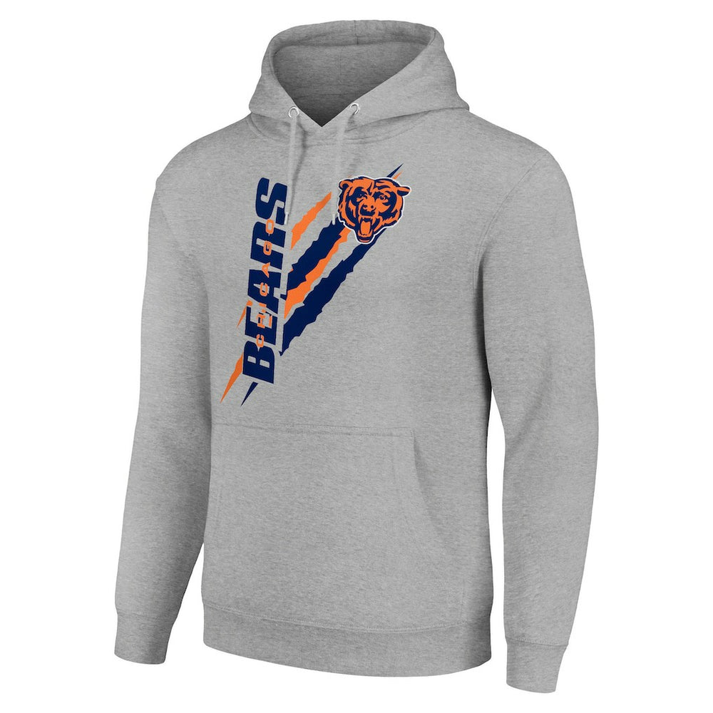 Chicago Bears Starter Unisex Color Scratch Fleece Pullover Hoodie Heather Gray - NFL