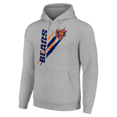 Chicago Bears Starter Unisex Color Scratch Fleece Pullover Hoodie Heather Gray - NFL