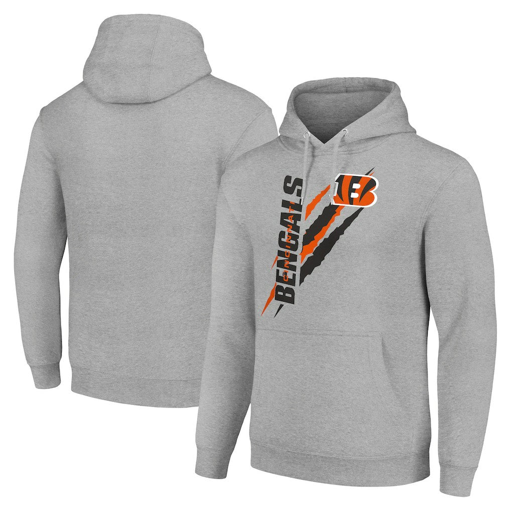 Cincinnati Bengals Starter Unisex Color Scratch Fleece Pullover Hoodie Heather Gray - NFL