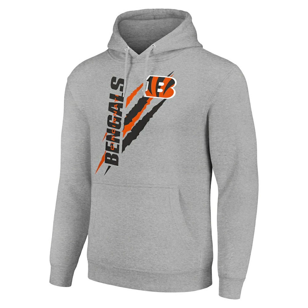 Cincinnati Bengals Starter Unisex Color Scratch Fleece Pullover Hoodie Heather Gray - NFL