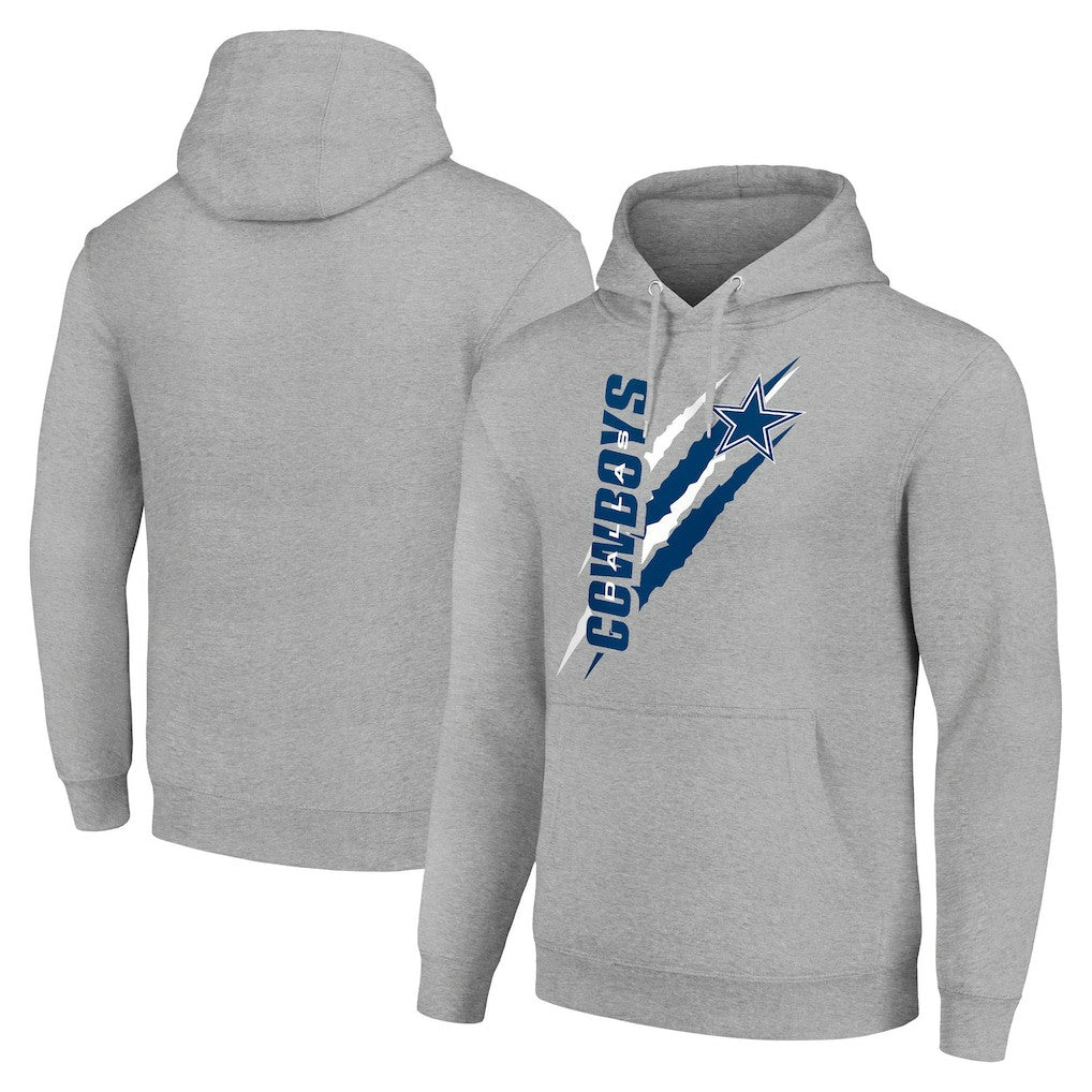 Dallas Cowboys Starter Unisex Color Scratch Fleece Pullover Hoodie Heather Gray - NFL