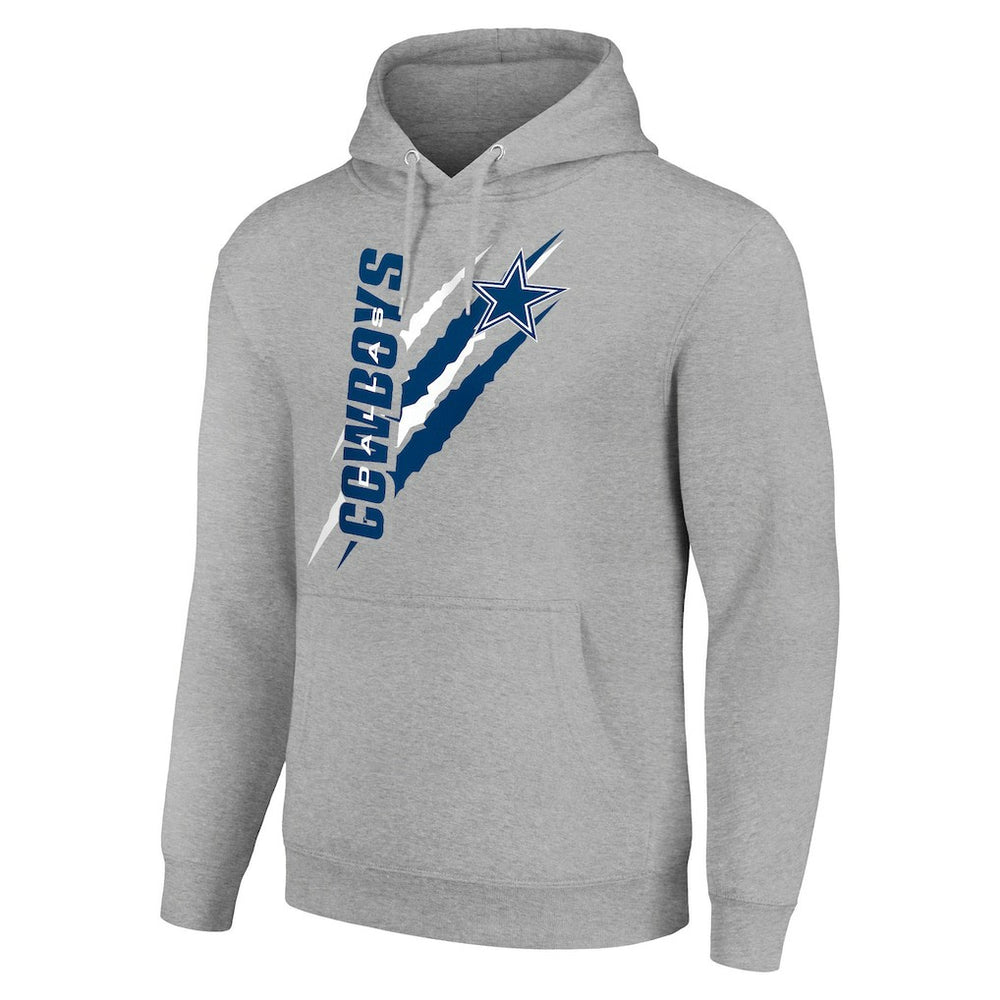 Dallas Cowboys Starter Unisex Color Scratch Fleece Pullover Hoodie Heather Gray - NFL
