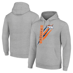 Denver Broncos Starter Unisex Color Scratch Fleece Pullover Hoodie Heather Gray - NFL