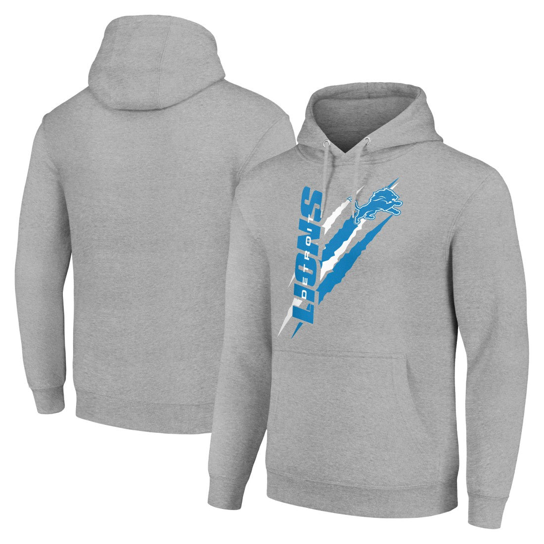 Detroit Lions Starter Unisex Color Scratch Fleece Pullover Hoodie Heather Gray - NFL