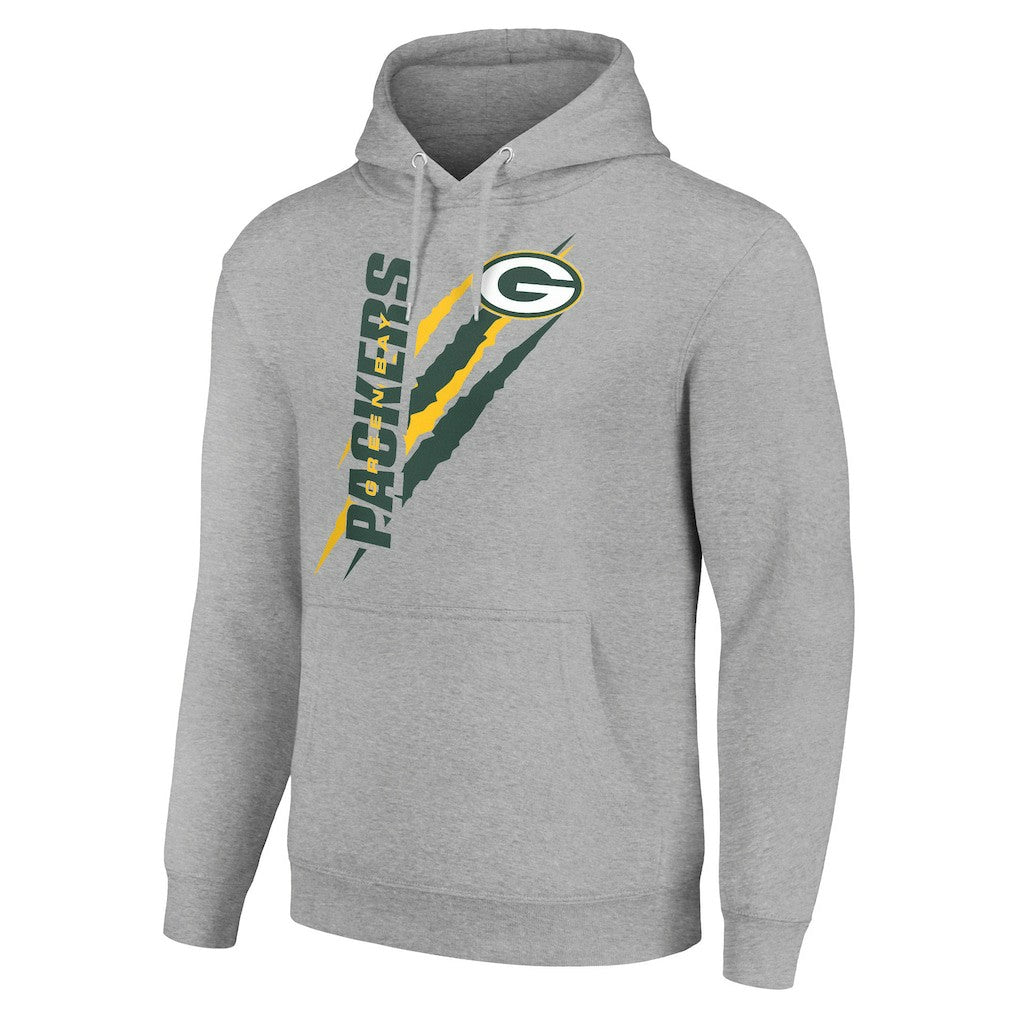 Green Bay Packers Starter Unisex Color Scratch Fleece Pullover Hoodie Heather Gray - NFL