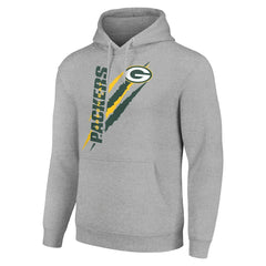 Green Bay Packers Starter Unisex Color Scratch Fleece Pullover Hoodie Heather Gray - NFL