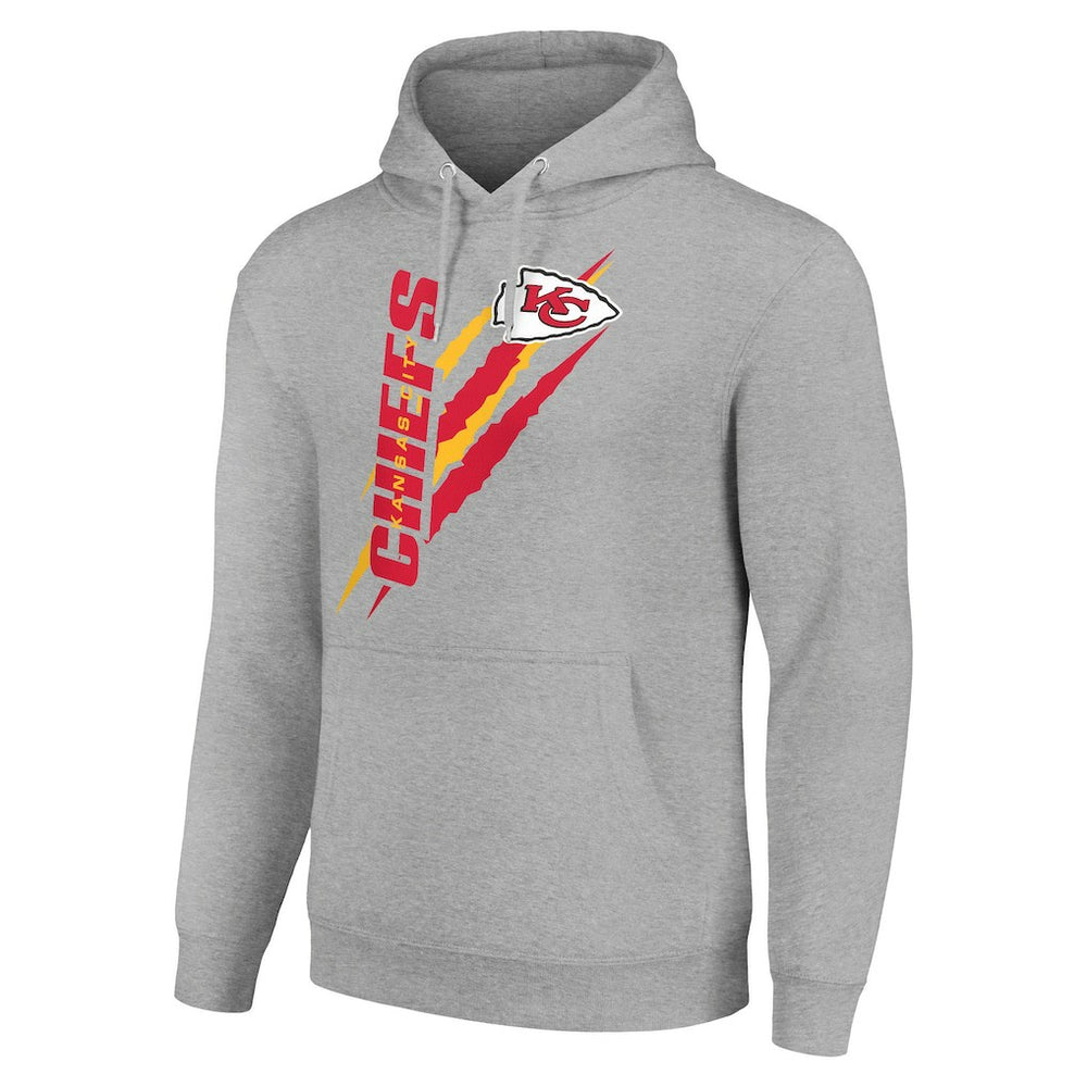Kansas City Chiefs Starter Unisex Color Scratch Fleece Pullover Hoodie Heather Gray - NFL