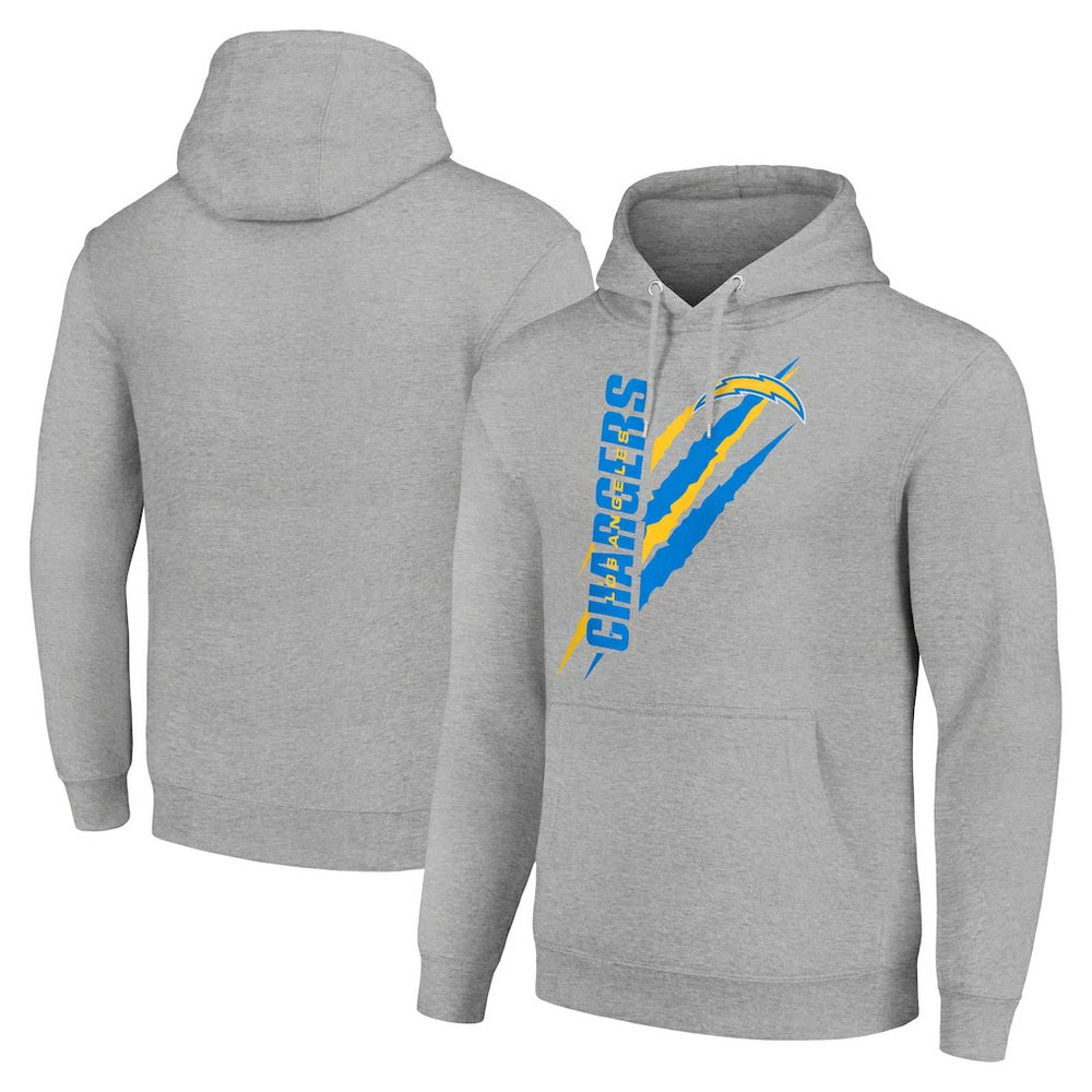 Los Angeles Chargers Starter Unisex Color Scratch Fleece Pullover Hoodie Heather Gray - NFL