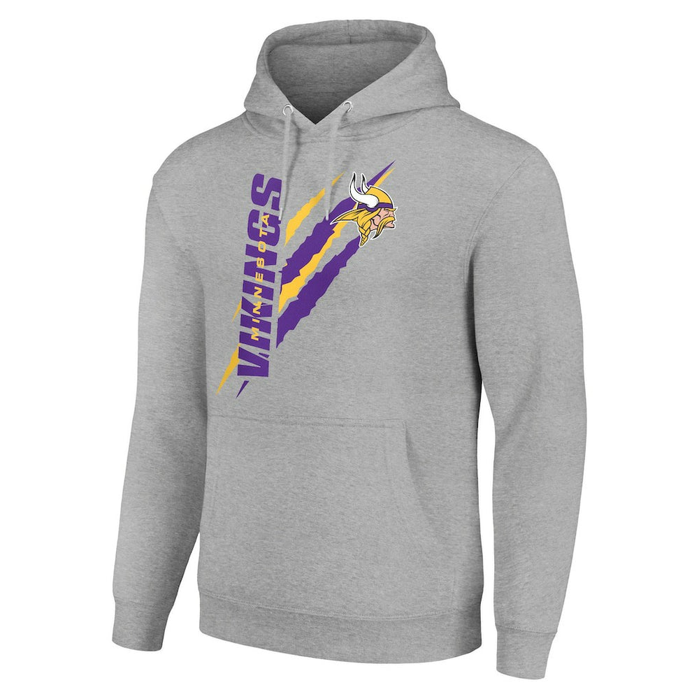 Minnesota Vikings Starter Unisex Color Scratch Fleece Pullover Hoodie Heather Gray - NFL