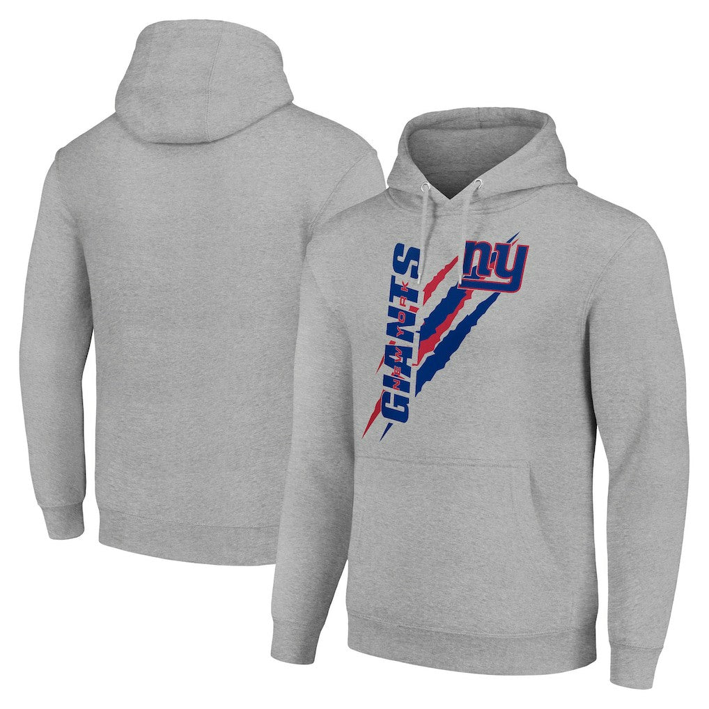 New York Giants Starter Unisex Color Scratch Fleece Pullover Hoodie Heather Gray - NFL