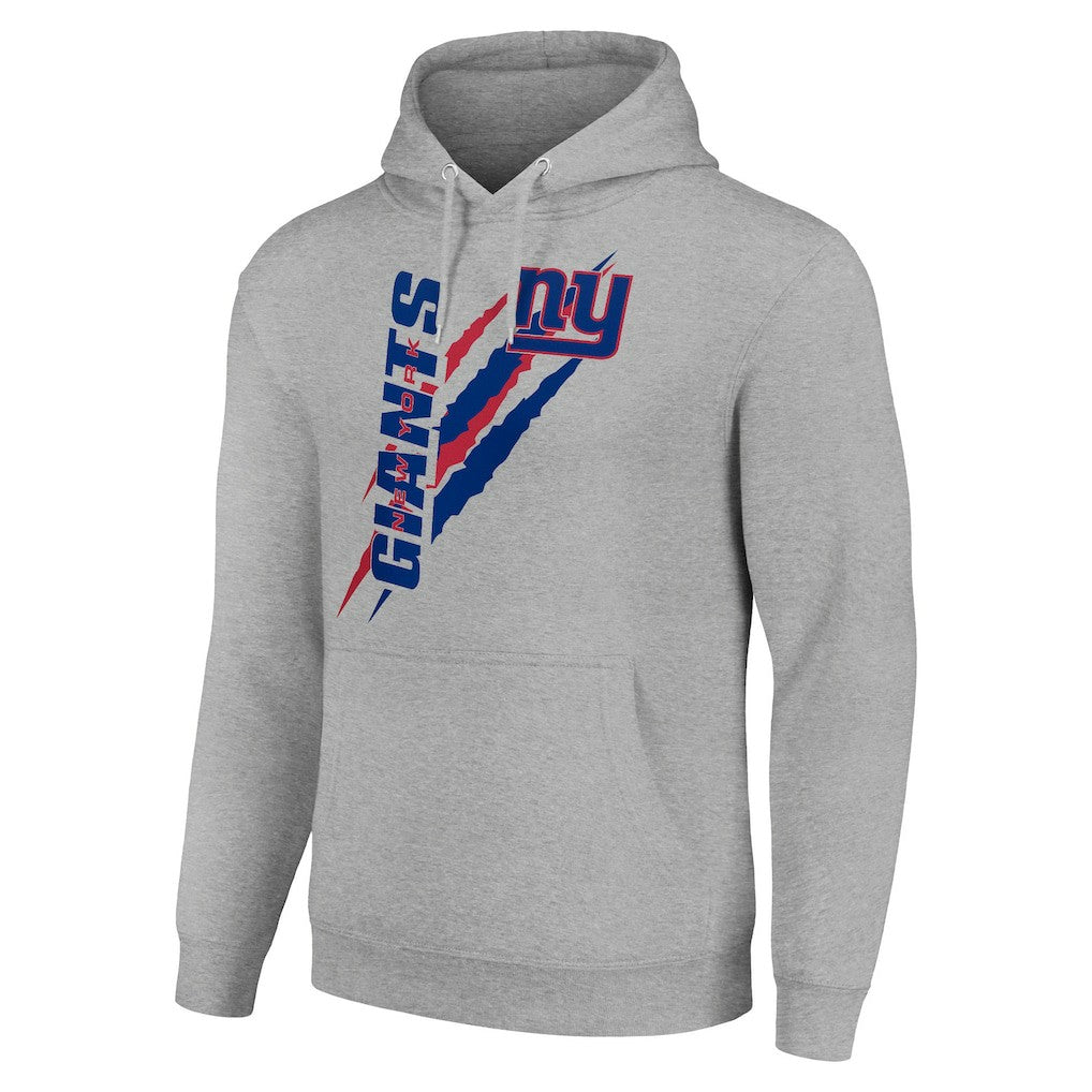 New York Giants Starter Unisex Color Scratch Fleece Pullover Hoodie Heather Gray - NFL