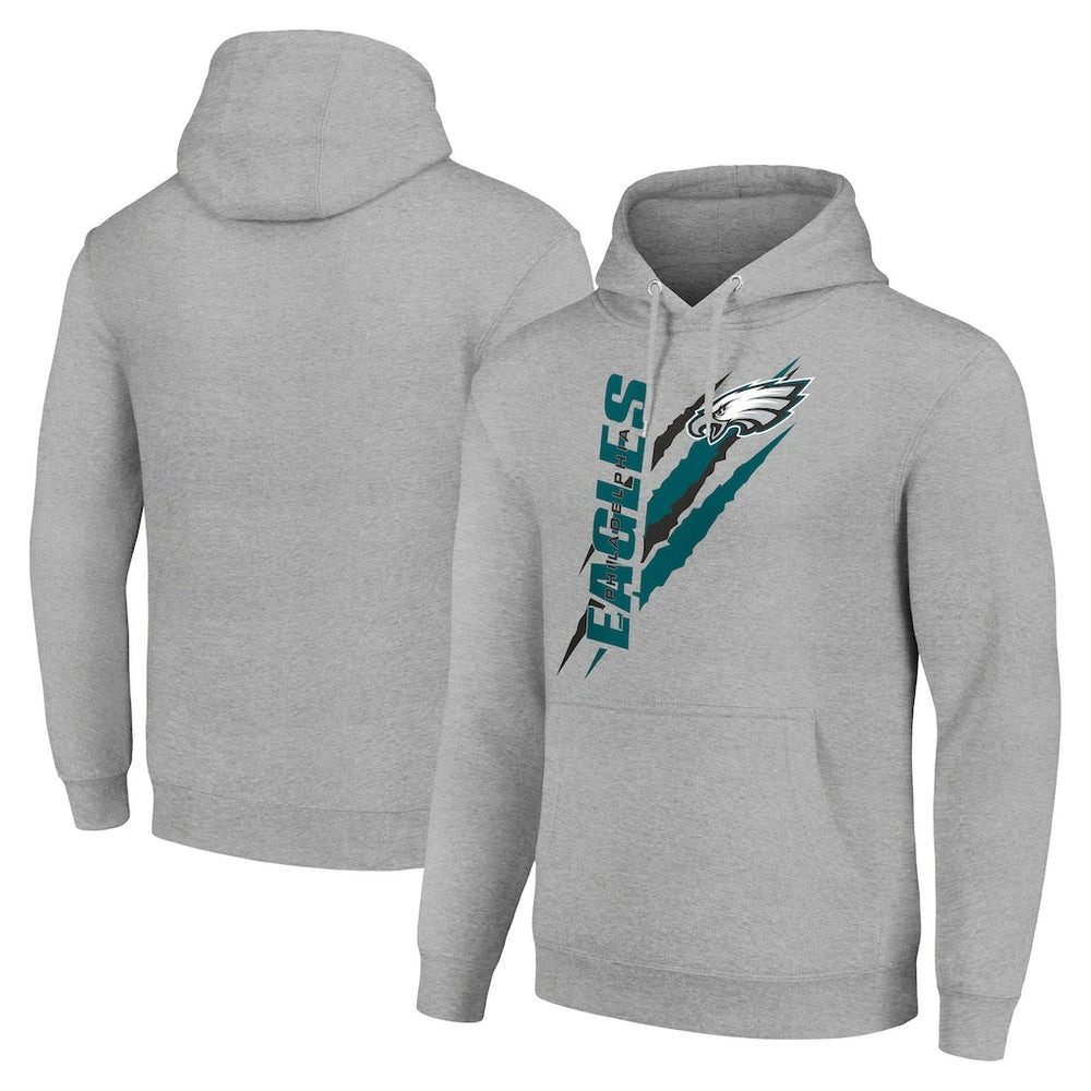 Philadelphia Eagles Starter Unisex Color Scratch Fleece Pullover Hoodie Heather Gray - NFL