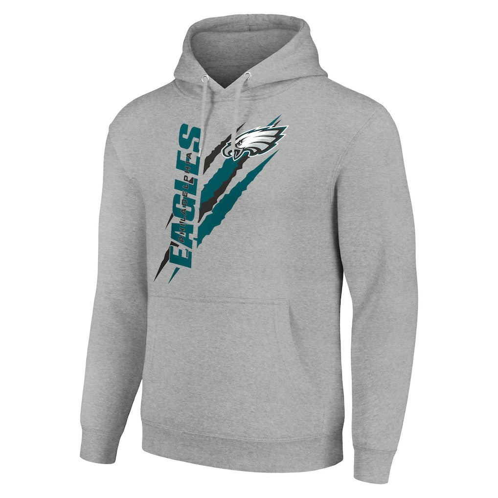 Philadelphia Eagles Starter Unisex Color Scratch Fleece Pullover Hoodie Heather Gray - NFL
