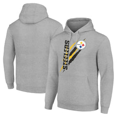 Pittsburgh Steelers Starter Unisex Color Scratch Fleece Pullover Hoodie Heather Gray - NFL