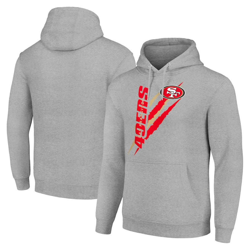 San Francisco 49ers Starter Unisex Color Scratch Fleece Pullover Hoodie Heather Gray - NFL