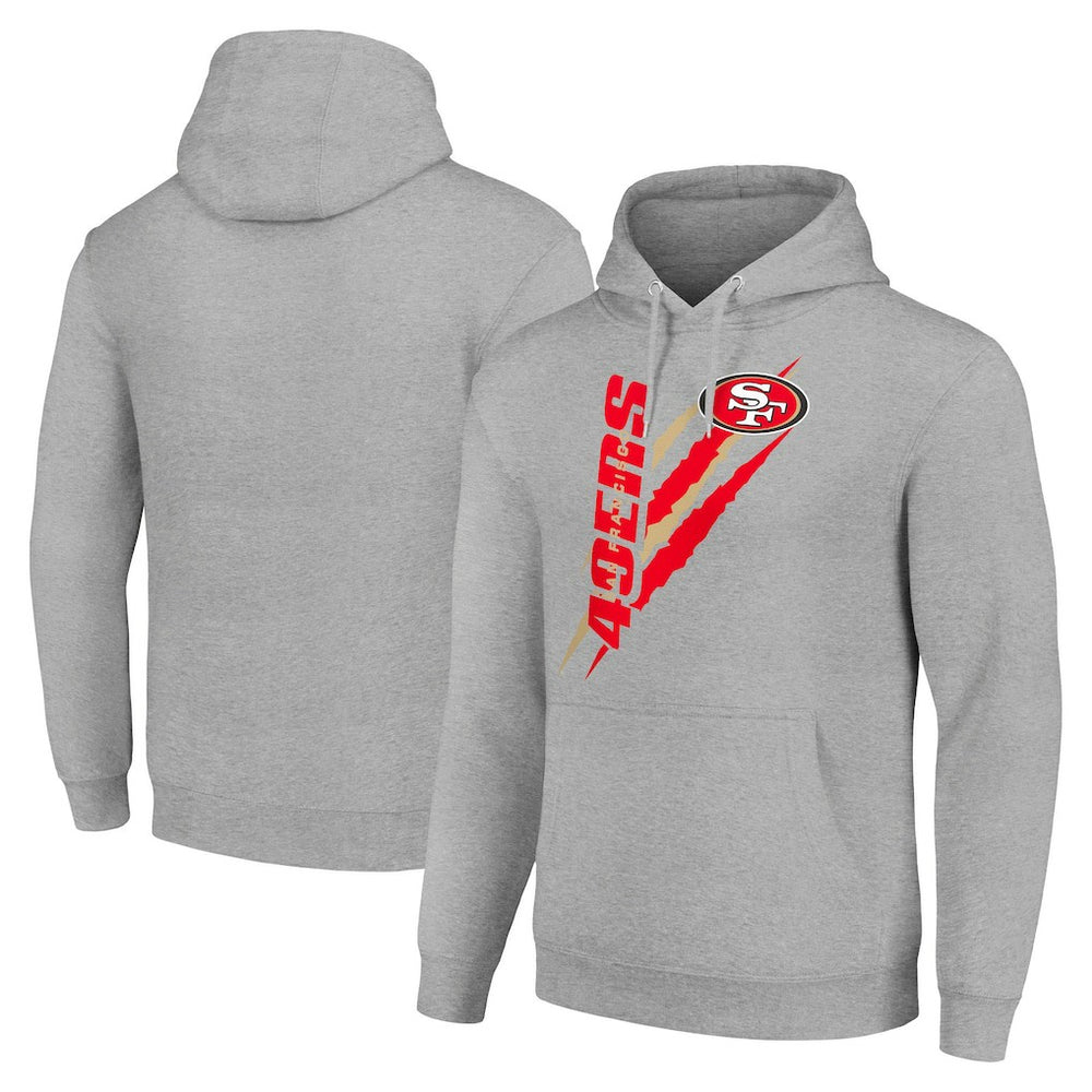 San Francisco 49ers Starter Unisex Color Scratch Fleece Pullover Hoodie Heather Gray - NFL