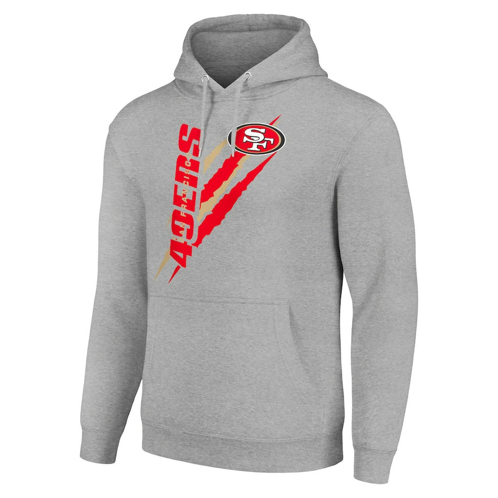 San Francisco 49ers Starter Unisex Color Scratch Fleece Pullover Hoodie Heather Gray - NFL