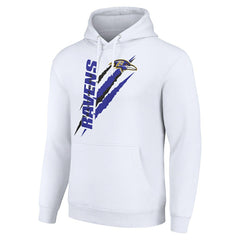 Baltimore Ravens Starter Unisex Color Scratch Fleece Pullover Hoodie White - NFL