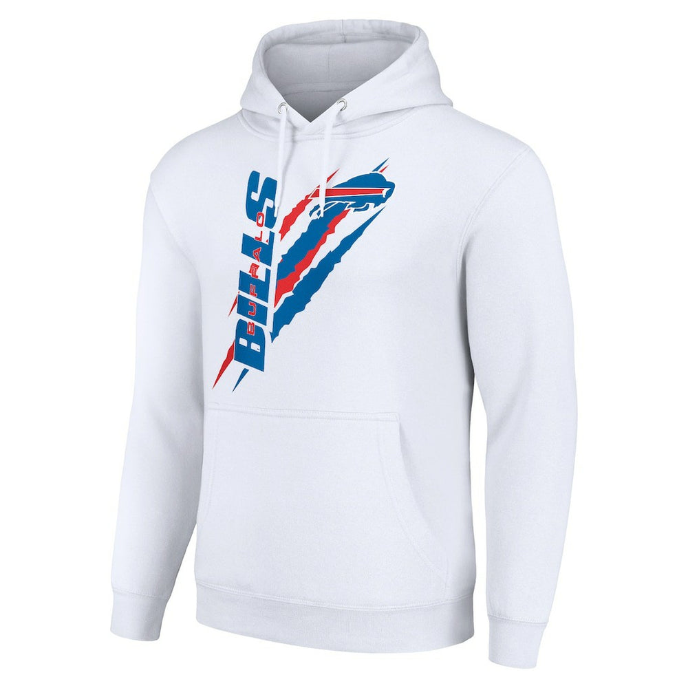 Buffalo Bills Starter Unisex Color Scratch Fleece Pullover Hoodie White - NFL