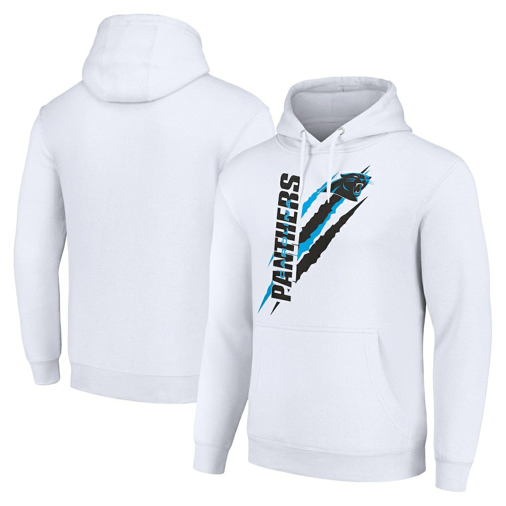 Carolina Panthers Starter Unisex Color Scratch Fleece Pullover Hoodie White - NFL