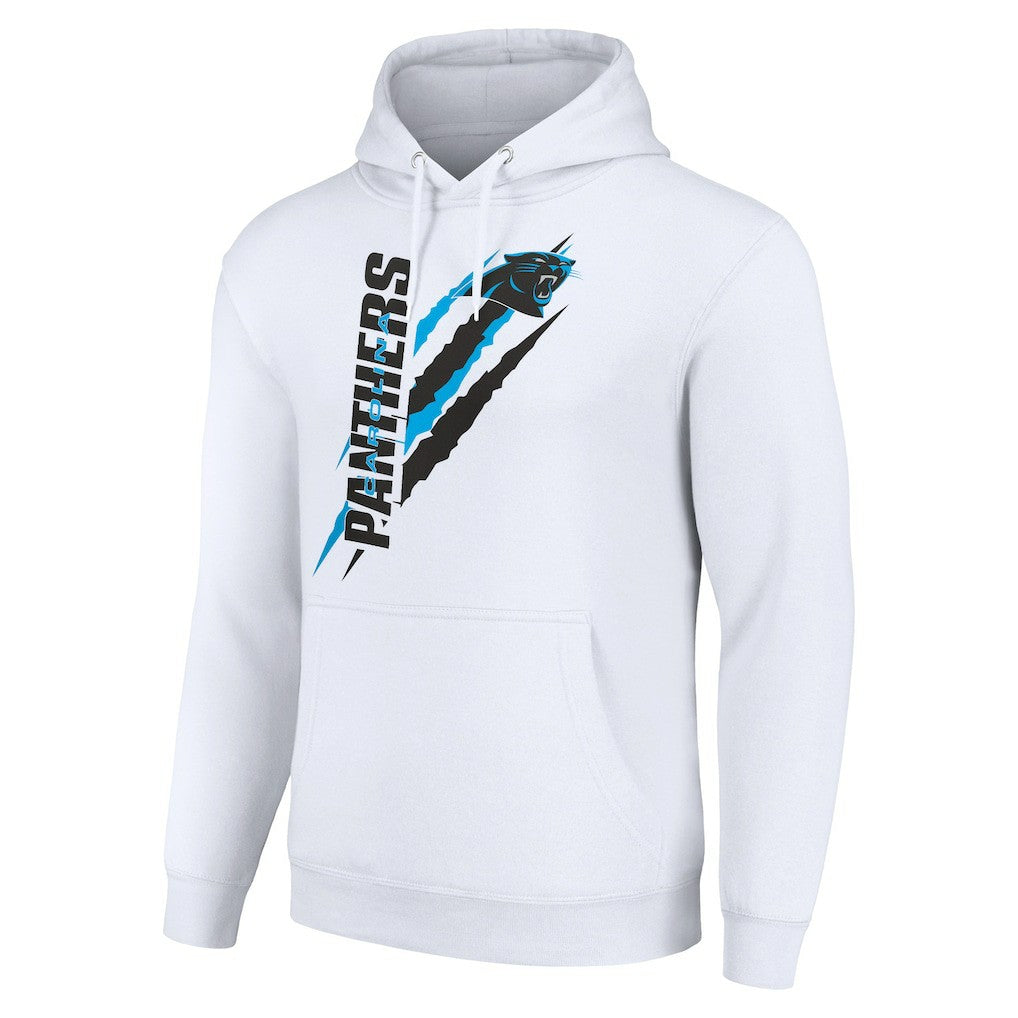 Carolina Panthers Starter Unisex Color Scratch Fleece Pullover Hoodie White - NFL