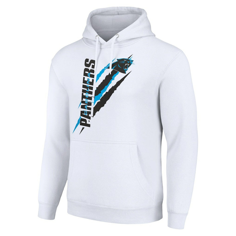 Carolina Panthers Starter Unisex Color Scratch Fleece Pullover Hoodie White - NFL