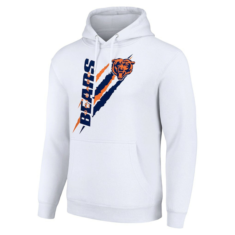 Chicago Bears Starter Unisex Color Scratch Fleece Pullover Hoodie White - NFL
