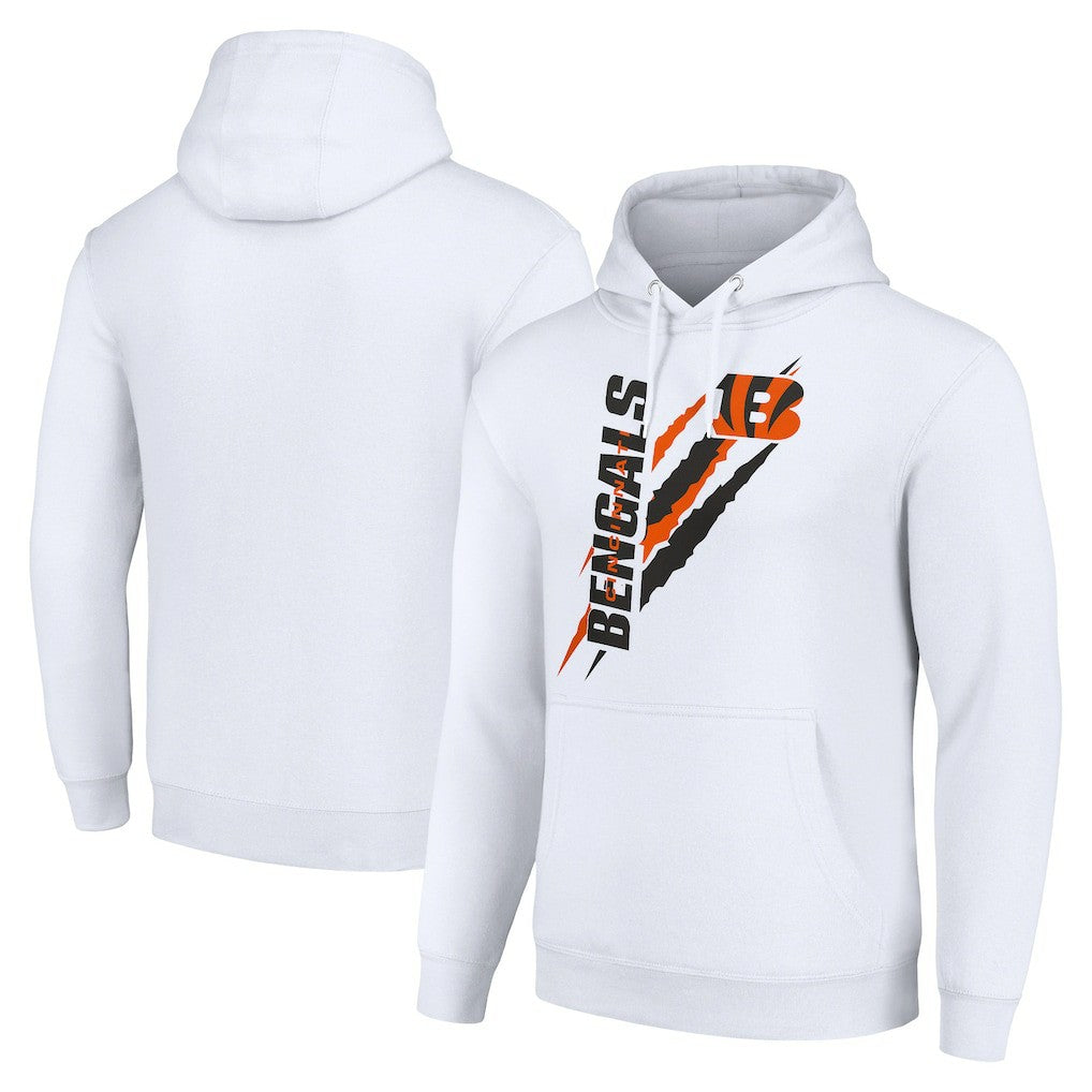 Cincinnati Bengals Starter Unisex Color Scratch Fleece Pullover Hoodie White - NFL