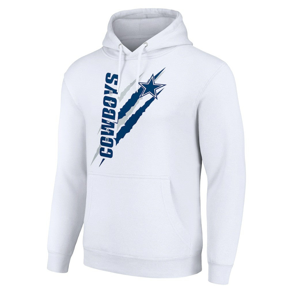 Dallas Cowboys Starter Unisex Color Scratch Fleece Pullover Hoodie White - NFL