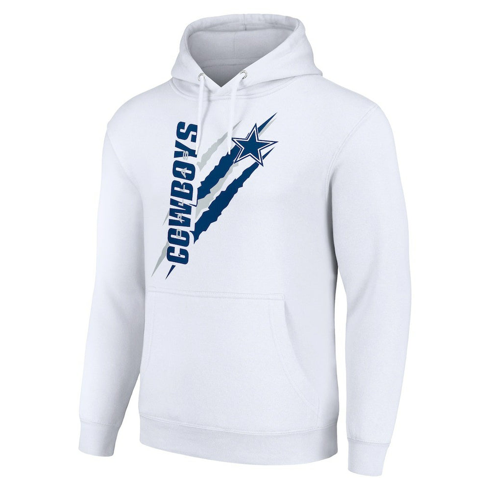 Dallas Cowboys Starter Unisex Color Scratch Fleece Pullover Hoodie White - NFL