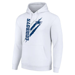 Dallas Cowboys Starter Unisex Color Scratch Fleece Pullover Hoodie White - NFL